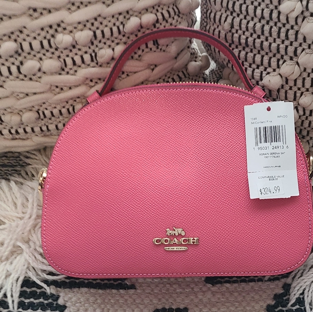 NWT Pink Coach Serena Satchel - Picture 2 of 14